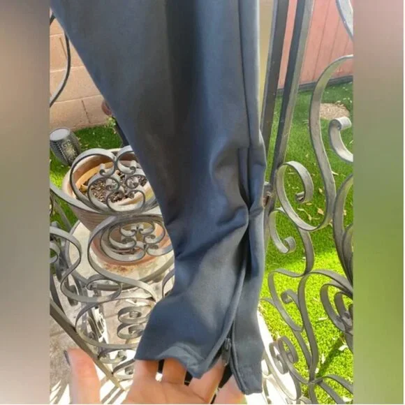 Adidas Climalite Unisex Stretch Elastic Waist Ankle Zippers Black Sweatpants - Picture 4 of 12